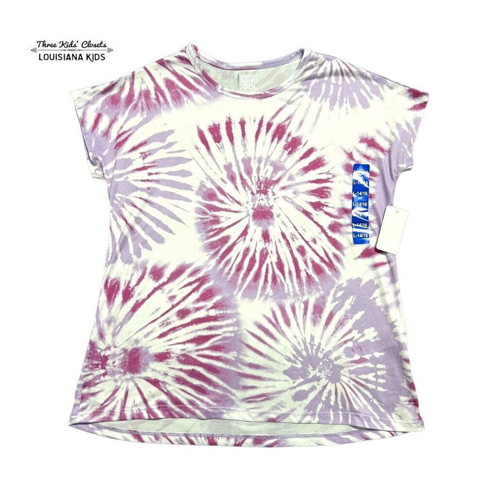 NEW 32 Degrees L (14/16) Purple Tie Dye Athletic Top